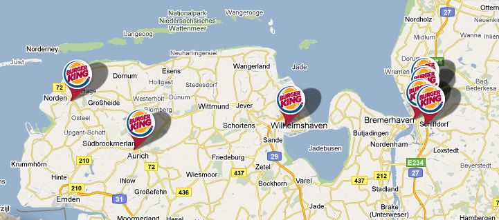 Burger King Landkarte